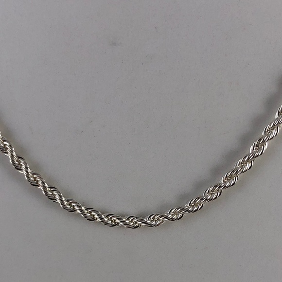 Sterling Silver 16 Inch Rope Chain Necklace - Picture 2 of 4